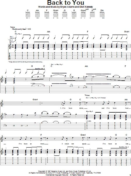 Back To You - Guitar TAB, New, Main