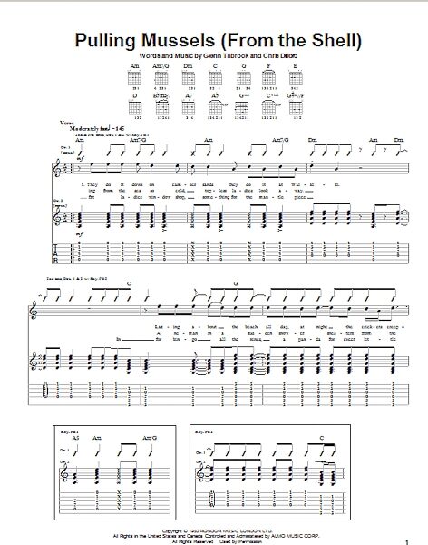 Pulling Mussels (From The Shell) - Guitar TAB, New, Main