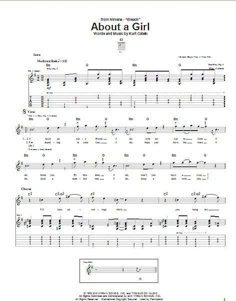 About A Girl - Guitar TAB, New, Main