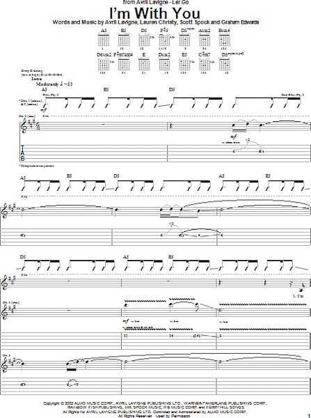 I'm With You - Guitar TAB, New, Main