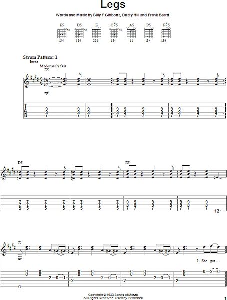 Legs - Easy Guitar with TAB, New, Main