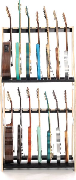 DRS Racks AB14 Black Guitar Rack (14-Space), Black, Action Position Back