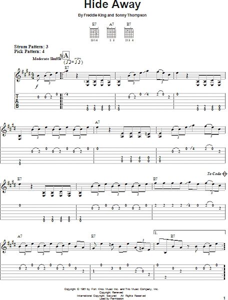 Hide Away - Easy Guitar with TAB, New, Main