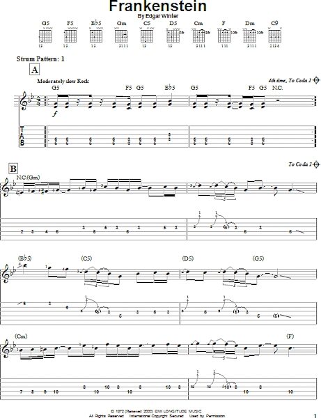Frankenstein - Easy Guitar with TAB, New, Main