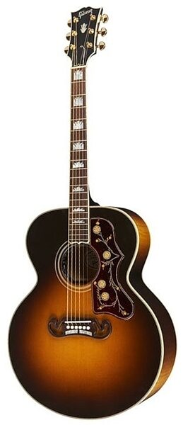 Gibson J-200 Super Jumbo Standard Acoustic-Electric Guitar (with Case), Vintage Sunburst