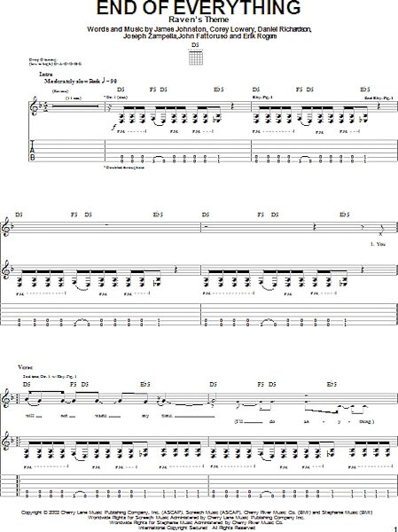 End Of Everything - Guitar TAB, New, Main