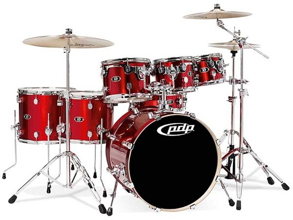Pacific Drums X7 Maple Series 7-Piece Wrap Drum Shell Kit, Candy Apple Red