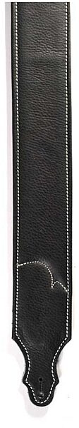 Franklin 2.5" Leather Guitar Strap, Black with Natural Stitch