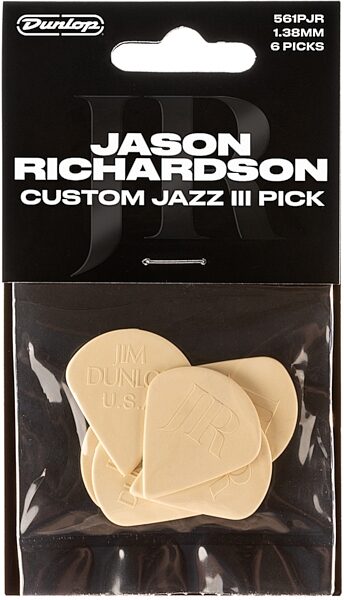 Dunlop 561PJR Jason Richardson Jazz III Guitar Pick, 6-Pack, Action Position Back