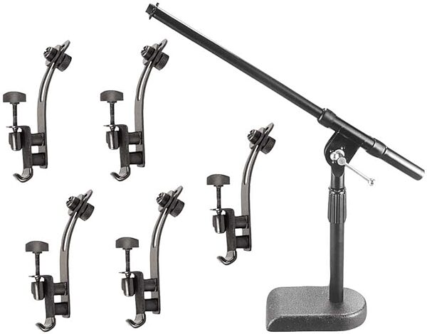 On-Stage Drum Set Microphone Stand and Clips Pack, New, Main