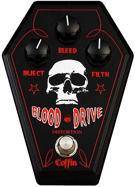 Coffin Case BDFX1 Blood Drive Distortion Pedal, Top