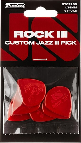 Dunlop Rock III Custom Jazz III Guitar Pick, 570P138, Action Position Back