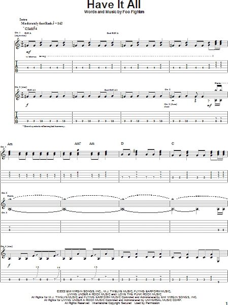Have It All - Guitar TAB, New, Main