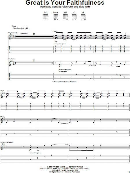 Great Is Your Faithfulness - Guitar TAB, New, Main