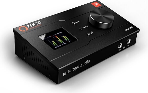 Antelope Audio Zen Go Synergy Core USB-C Audio Interface, Bundle with Edge Note modeling mic with 13 mic emulations, Bitwig DAW, and Big 13 FX Package, Angle