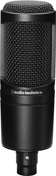 Audio-Technica AT2020 Studio Condenser Microphone, Black, Pack with ATH-M20x Headphones and Desktop Boom Arm, Action Position Back