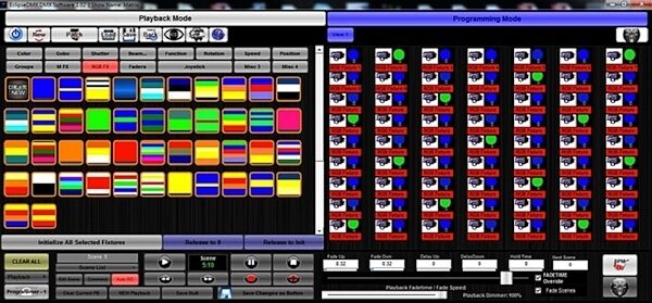 Blizzard EclipseDMX Lighting Control Software System, Screenshot RGB Matrix