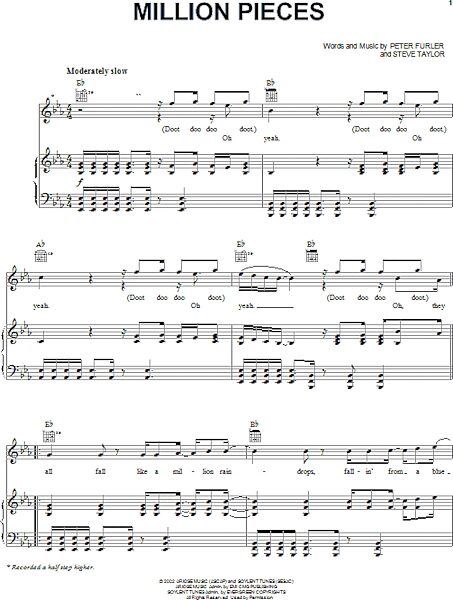 Million Pieces - Piano/Vocal/Guitar, New, Main
