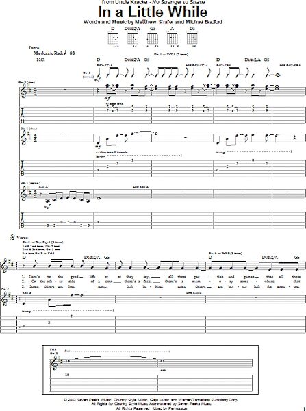 In A Little While - Guitar TAB, New, Main