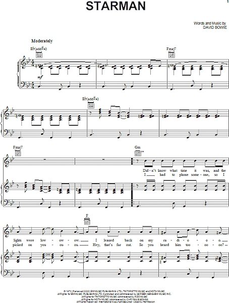 Starman - Piano/Vocal/Guitar, New, Main