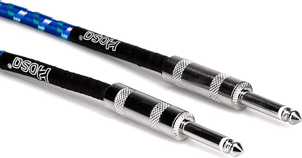 Hosa 3GT-18C Cloth Instrument Cable, Blue/Green/White, 18 foot, 3GT-18C2, Action Position Back