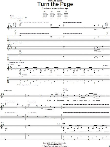 Turn The Page - Guitar TAB, New, Main