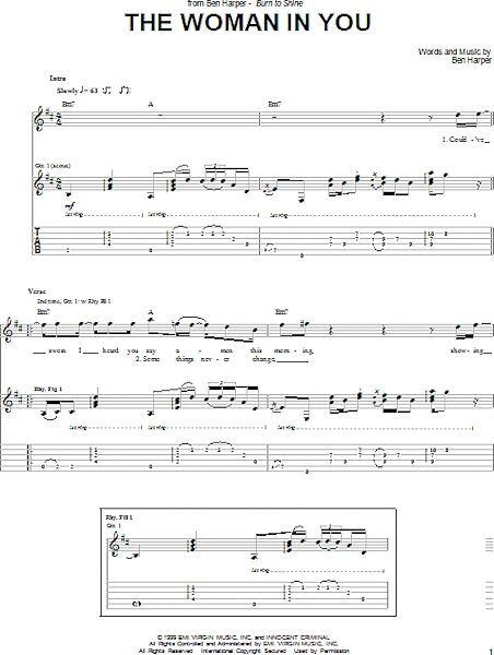 The Woman In You - Guitar TAB, New, Main