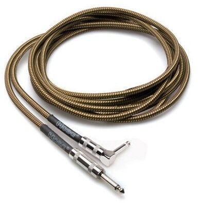 Hosa GTR-500 Tweed Guitar Instrument Cable with Right Angle Plug, 18 foot, GTR518R, Main