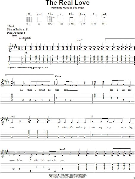 The Real Love - Easy Guitar with TAB, New, Main