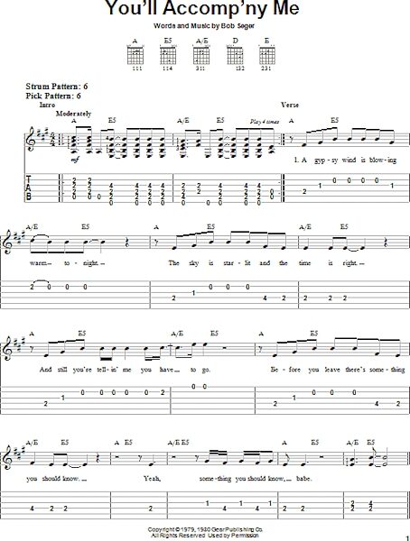 You'll Accomp'ny Me - Easy Guitar with TAB, New, Main