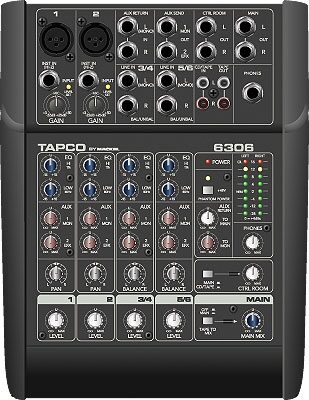 Tapco by Mackie 6306 6-Channel Mixer, Main