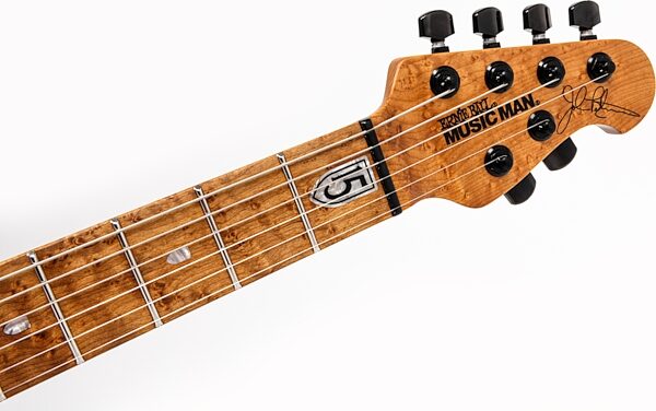 Ernie Ball Music Man John Petrucci JP15 Electric Guitar (with Case), Green Tiger Eye Quilt, Action Position Back