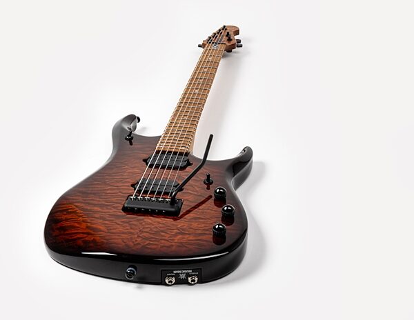 Ernie Ball Music Man John Petrucci JP15 Electric Guitar (with Case), Amber Waves Quilt, Action Position Back