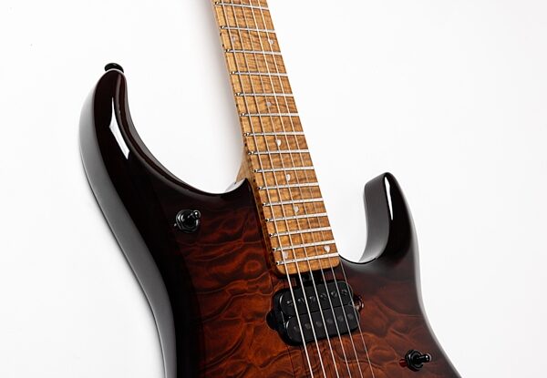Ernie Ball Music Man John Petrucci JP15 Electric Guitar (with Case), Amber Waves Quilt, Action Position Back