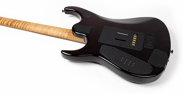 Ernie Ball Music Man John Petrucci JP15 Electric Guitar (with Case), Amber Waves Quilt, Action Position Back