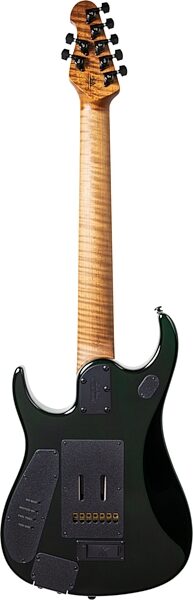 Ernie Ball Music Man John Petrucci JP15 7 Electric Guitar, 7-String (with Case), Green Tiger Eye Quilt, Action Position Back