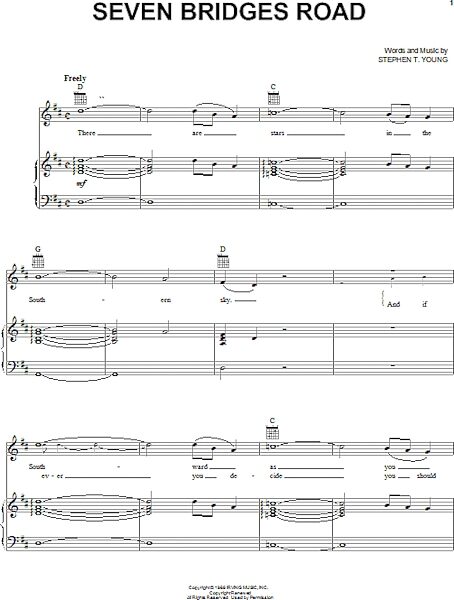 Seven Bridges Road - Piano/Vocal/Guitar, New, Main