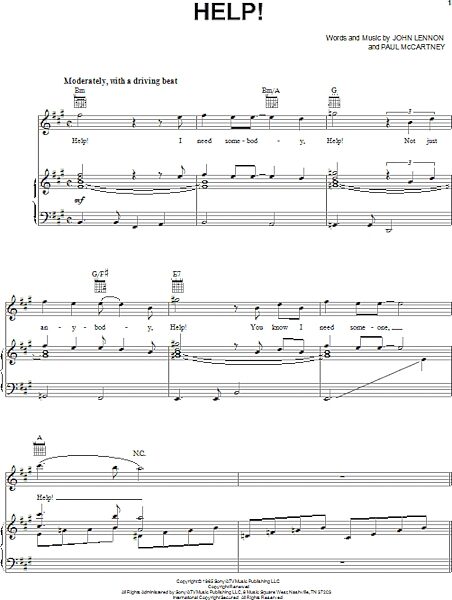 Help! - Piano/Vocal/Guitar, New, Main