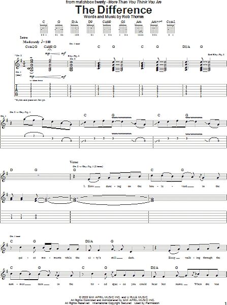 The Difference - Guitar TAB, New, Main