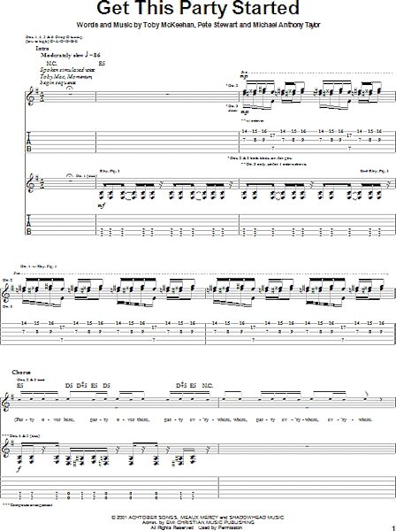 Get This Party Started - Guitar TAB, New, Main
