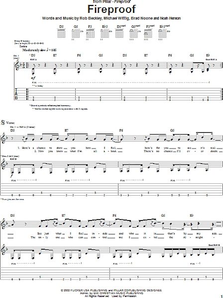 Fireproof - Guitar TAB, New, Main