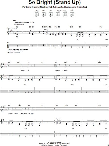 So Bright (Stand Up) - Guitar TAB, New, Main