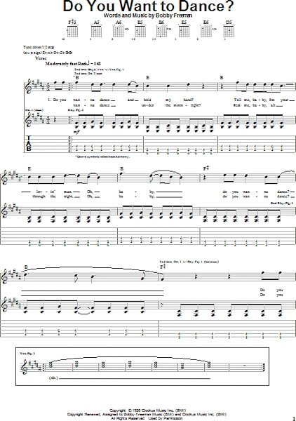 Do You Want To Dance? - Guitar TAB, New, Main