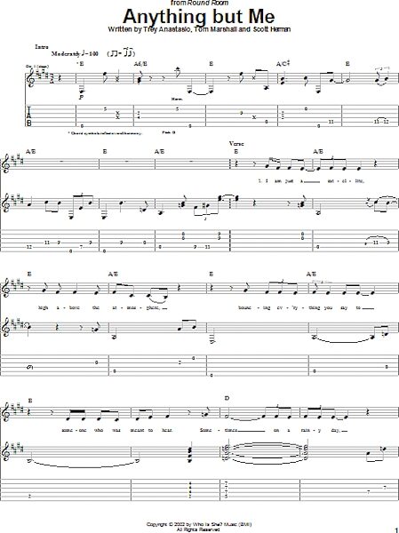 Anything But Me - Guitar TAB, New, Main