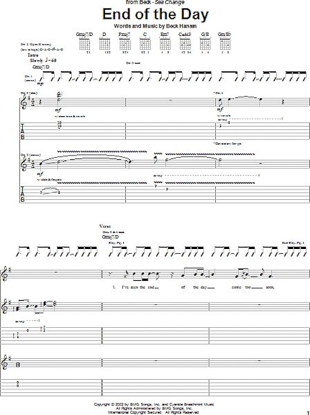 End Of The Day - Guitar TAB, New, Main