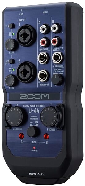 Zoom U-44 Handy Portable USB Audio Interface, New, View 5