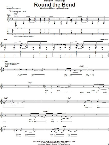 Round The Bend - Guitar TAB, New, Main