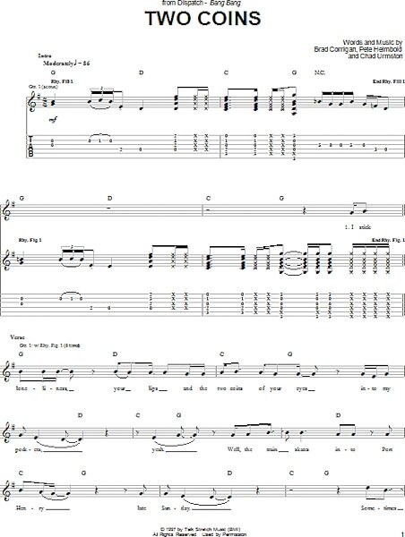 Two Coins - Guitar TAB, New, Main