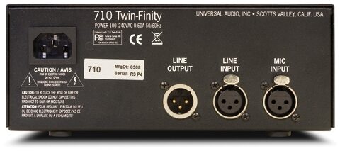 Universal Audio 710 Twin-Finity Microphone Preamplifier, New, Rear