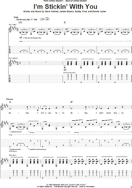I'm Stickin' With You - Guitar TAB, New, Main